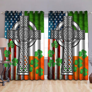 The Irish Celtic Cross Blackout Thermal Grommet Window Curtains QB05292001-TA-Curtains-TA-52'' x 63''-Vibe Cosy™