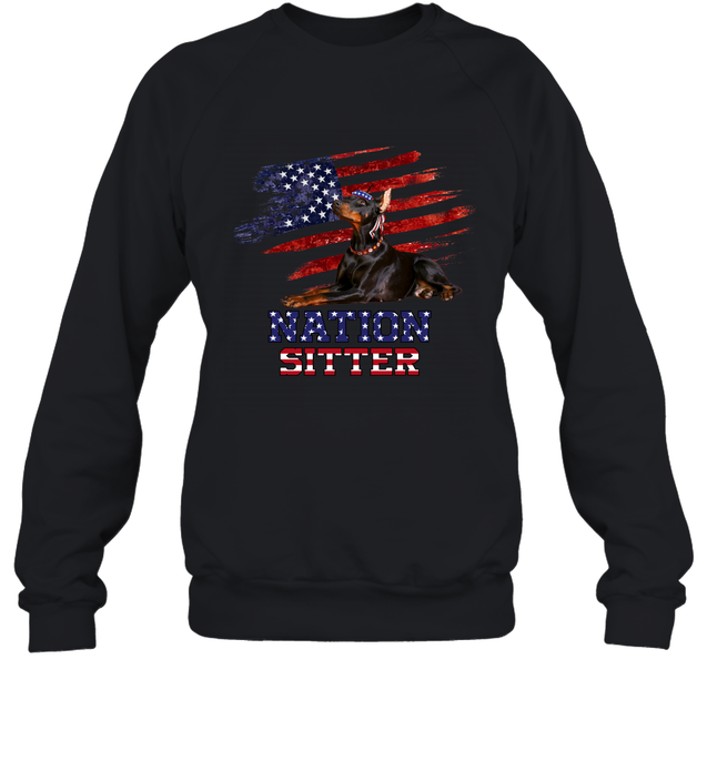 Nation Sitter Doberman Pi261202-Apparel-Amsbk-Sweatshirt-Black-S-Vibe Cosy™