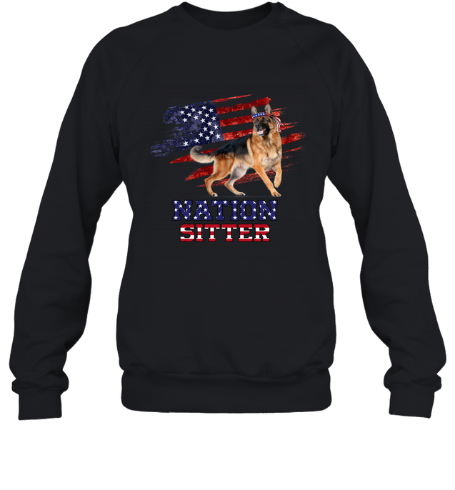 Nation Sitter German Shepherd Pi261204-Apparel-Amsbk-Sweatshirt-Black-S-Vibe Cosy™