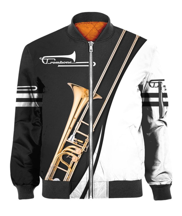 Trombone music 3d hoodie, t-shirt, sweatshirt for men and women HG HAC31202-Apparel-HG-Bomber-S-Vibe Cosy™