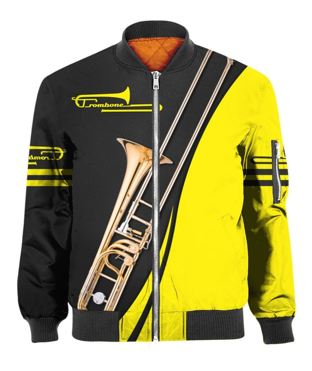 Trombone music 3d hoodie shirt for men and women HG HAC91201-Apparel-HG-Bomber-S-Vibe Cosy™