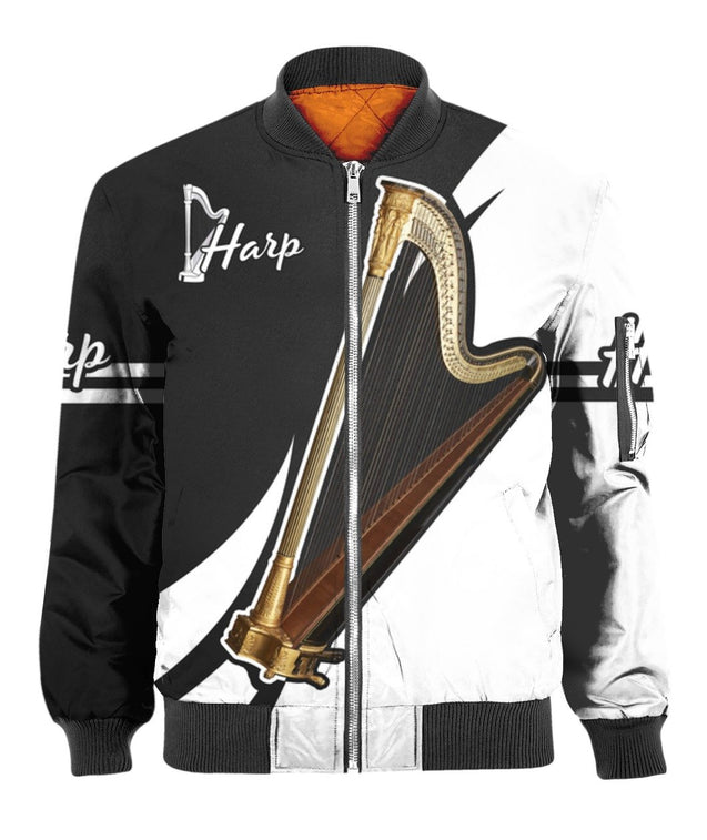 Harp music 3d hoodie shirt for men and women HG HAC21123-Apparel-HG-Zip hoodie-S-Vibe Cosy™