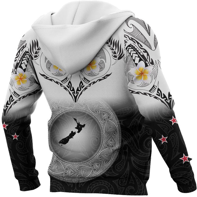 New Zealand Aotearoa Maori Fern and Plumeria Tattoo shirt and short for man and women PL240302-Apparel-PL8386-Hoodie-S-Vibe Cosy™