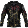 Vikings - The Wolves Skoll and Hati-Apparel-HP Arts-Zipped Hoodie-S-Vibe Cosy™