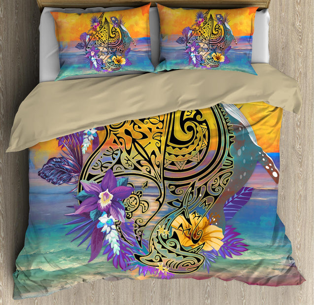 Polynesian Turtle Shark Manta Duvet Cover Bedding Set-ML-ML-US Twin-Vibe Cosy™