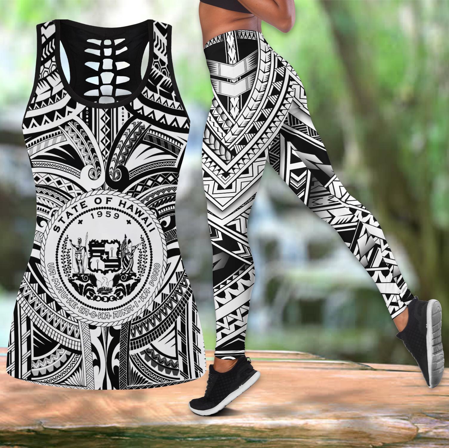 Polynesian Tattoo And Hawaii Legging & Tank top-ML-Apparel-ML-S-S-Vibe Cosy™