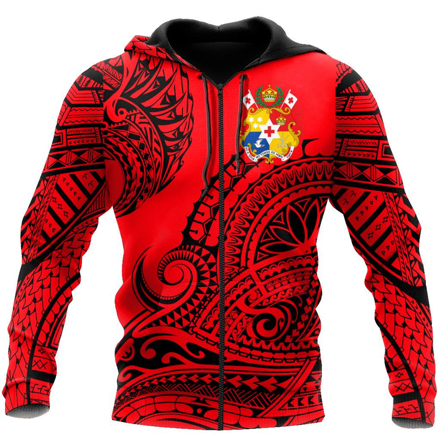 Polynesian Youthful Dynamic Style Red Neon Color Hoodie-ML-Apparel-ML-Hoodie-S-Vibe Cosy™