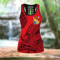 Polynesian Tonga Youthful Dynamic Style Red Color Legging & Tank top-ML-Apparel-ML-No Legging-S-Vibe Cosy™