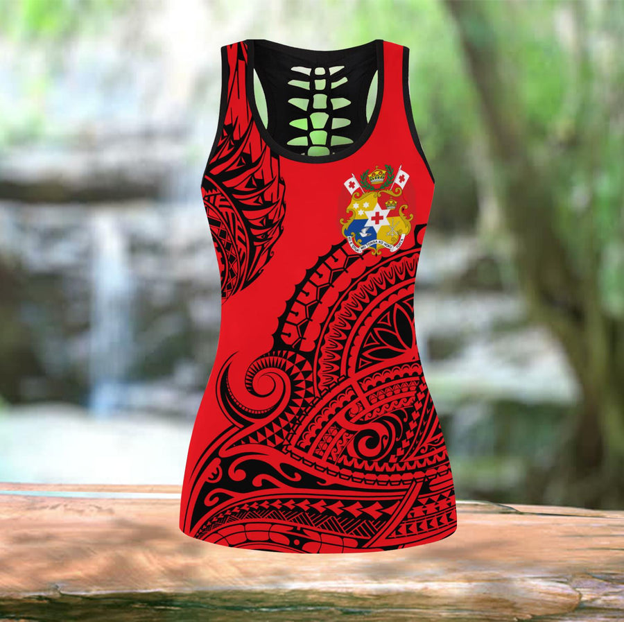 Polynesian Tonga Youthful Dynamic Style Red Color Legging & Tank top-ML-Apparel-ML-S-S-Vibe Cosy™