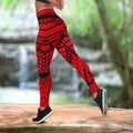 Polynesian Tonga Youthful Dynamic Style Red Color Legging & Tank top-ML-Apparel-ML-S-No Tank-Vibe Cosy™