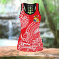 Polynesian Tonga Youthful Dynamic Style White Color Legging & Tank top-ML-Apparel-ML-No Legging-S-Vibe Cosy™