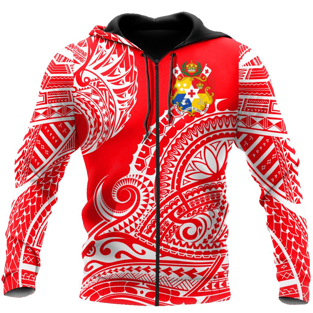 Polynesian Tonga Youthful Dynamic Style White Color Hoodie-ML-Apparel-ML-Zipped Hoodie-S-Vibe Cosy™