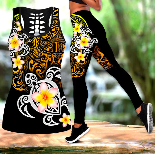 Polynesian Tattoo Turtle Legging & Tank top-ML-Apparel-ML-S-S-Vibe Cosy™