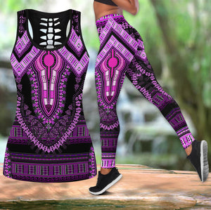 African Purple Pattern Legging & Tank top-ML-Apparel-ML-S-S-Vibe Cosy™