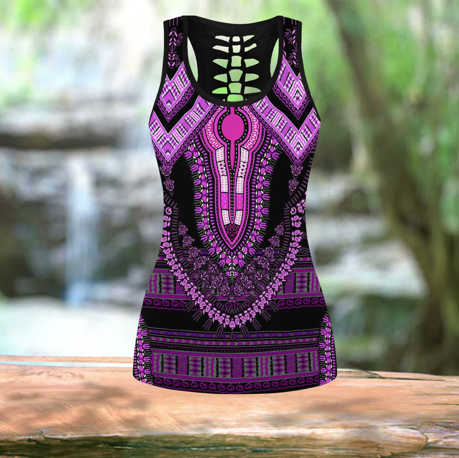 African Purple Pattern Legging & Tank top-ML-Apparel-ML-S-S-Vibe Cosy™