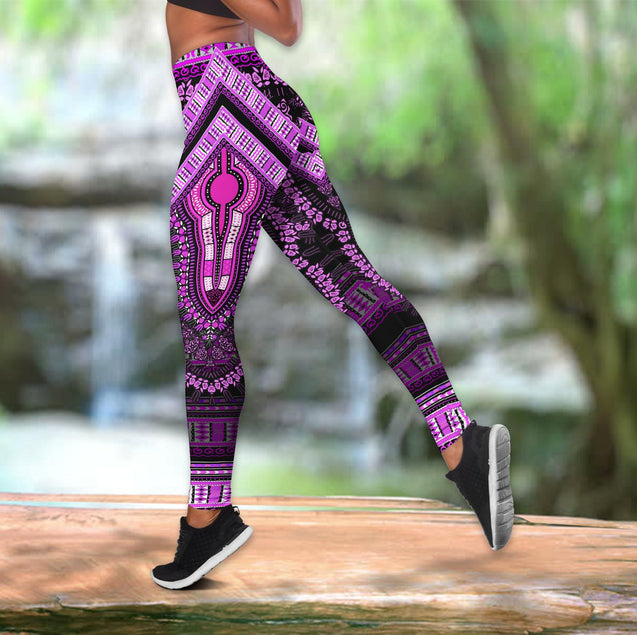 African Purple Pattern Legging & Tank top-ML-Apparel-ML-S-No Tank-Vibe Cosy™