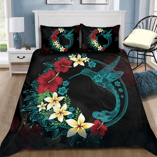 Hawaii Colorful Flower Hummingbird Bedding Set-ML-ML-US Twin-Vibe Cosy™