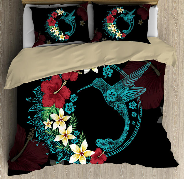 Hawaii Colorful Flower Hummingbird Bedding Set-ML-ML-US Twin-Vibe Cosy™