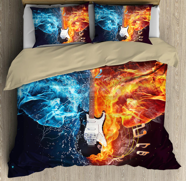 Electric Guitar Fire and Ice Bedding Set-ML-ML-US Twin-Vibe Cosy™