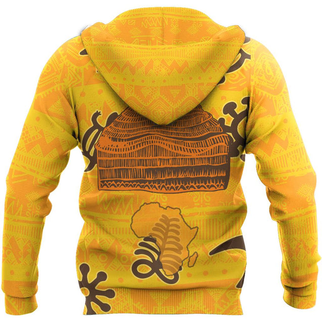 African Adinkra Mud Hoodie-ML