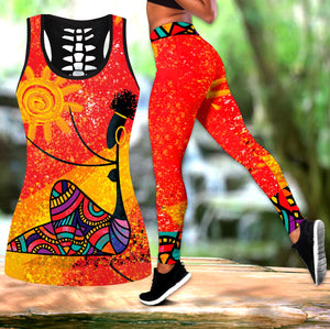 African Girl and Star Legging & Tank top-ML