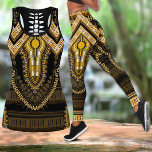 African Gold Pattern Legging & Tank top-ML