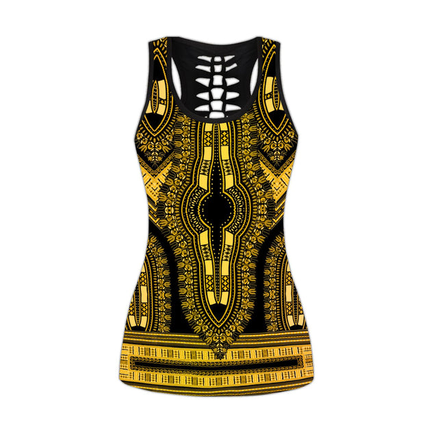 African Golden Pattern Legging & Tank top-ML