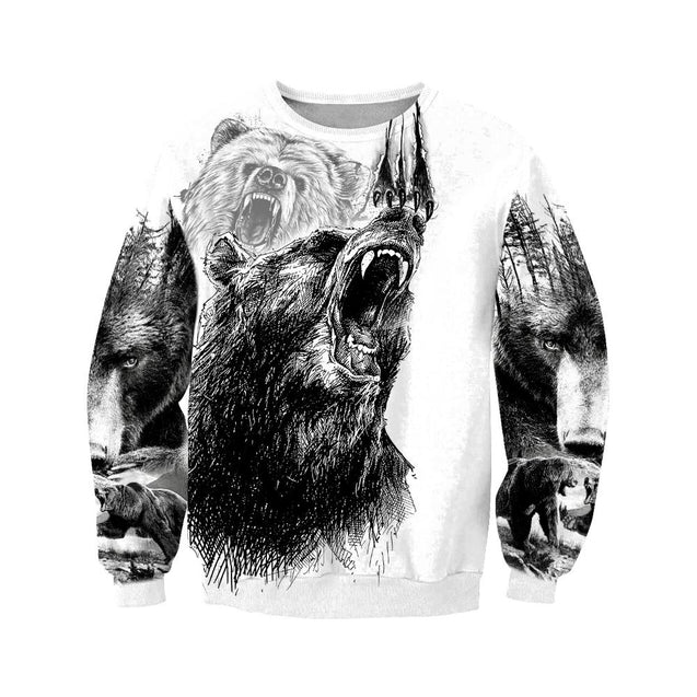 Strong Bear 3D Tattoo Printed Hoodie-ML