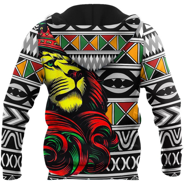 African Lion Pattern Hoodie-ML