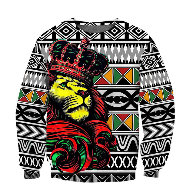 African Lion Pattern Hoodie-ML