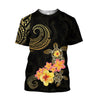 Amazing Polynesian Tattoo Turtle Hibiscus Frangipani Hoodie-ML