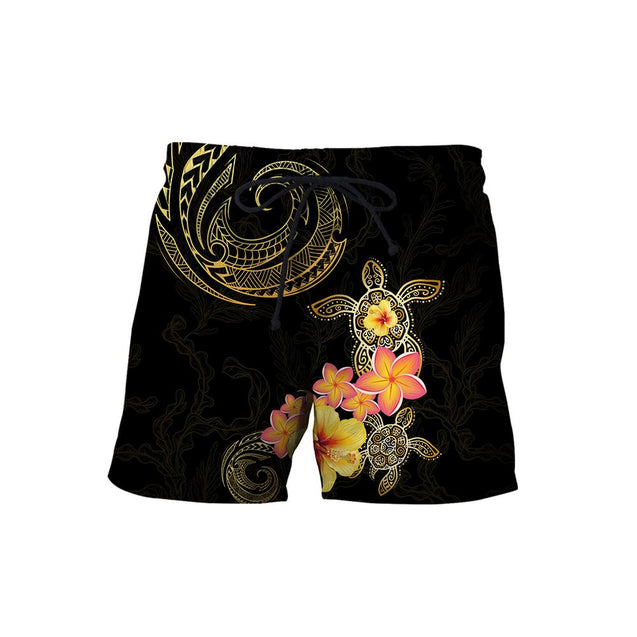 Amazing Polynesian Tattoo Turtle Hibiscus Frangipani Hoodie-ML