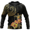 Amazing Polynesian Tattoo Turtle Hibiscus Frangipani Hoodie-ML
