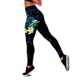 Amazing Polynesian Turtle With Plumeria Flowers Legging & Tank top-ML