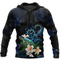 Amazing Polynesian Turtle With Plumeria Flowers Hoodie-ML