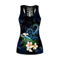 Amazing Polynesian Turtle With Plumeria Flowers Legging & Tank top-ML