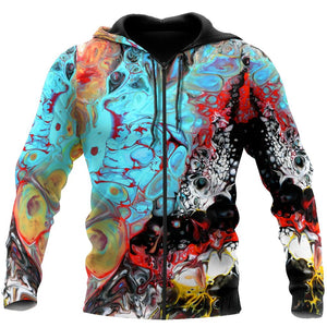 Amazing Colorful Oil 3D Over Printed Hoodie Tshirt for Men and Women-ML