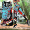Amazing Colorful Oil 3D Over Printed Legging & Tank top-ML