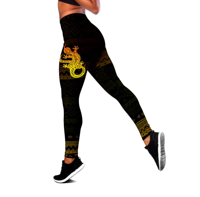 African Golden Gecko Legging & Tank top-ML