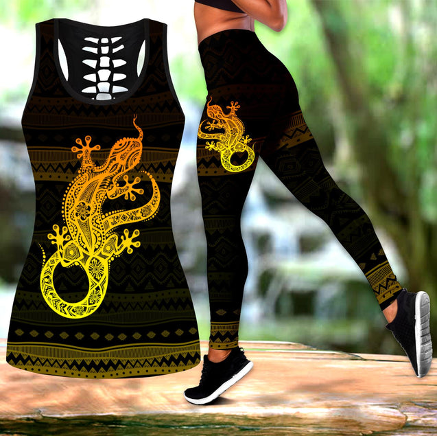 African Golden Gecko Legging & Tank top-ML