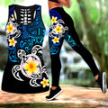 Polynesian Tattoo Turtle Deep Sea Legging & Tank top-ML