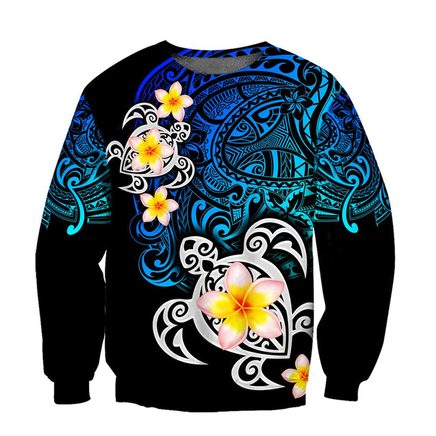 Amazing Polynesian Tattoo Deep Sea Turtle Hoodie-ML