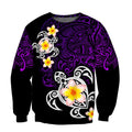 Amazing Polynesian Tattoo Purple Turtle Hoodie-ML