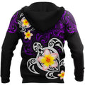 Amazing Polynesian Tattoo Purple Turtle Hoodie-ML