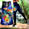 Amazing Kanaka Maoli Humpback Whale with Tropical Flowers Legging & Tank top-ML