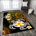 Amazing Polynesian Tattoo Turtle Rug-ML