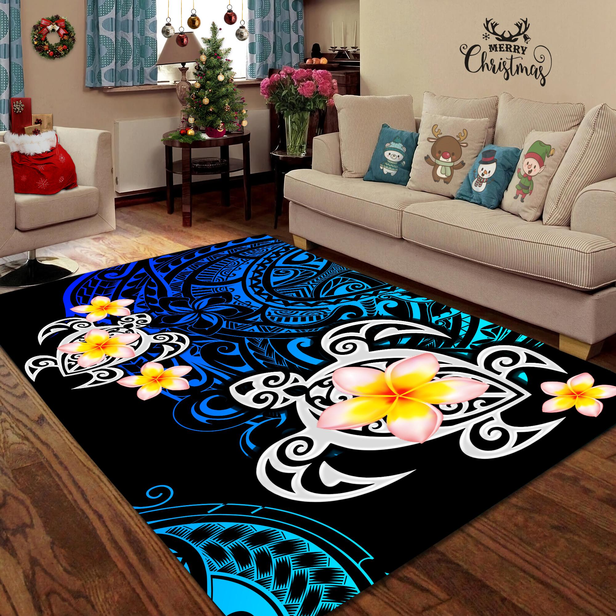 Amazing Polynesian Tattoo Deep Sea Turtle Rug-ML