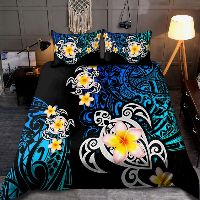 Amazing Polynesian Tattoo Deep Sea Turtle Bedding Set-ML