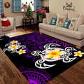 Amazing Polynesian Tattoo Purple Turtle Rug-ML