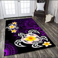 Amazing Polynesian Tattoo Purple Turtle Rug-ML